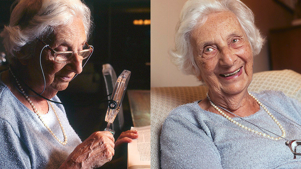 Sacerdote de Lustig leyendo en su hogar (1998). Der: retrato fotográfico (1998). Créditos de ambas fotos: Marcelo Aballay.